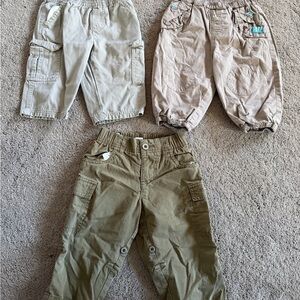 Kids' Cargo Pants in Beige and Cream